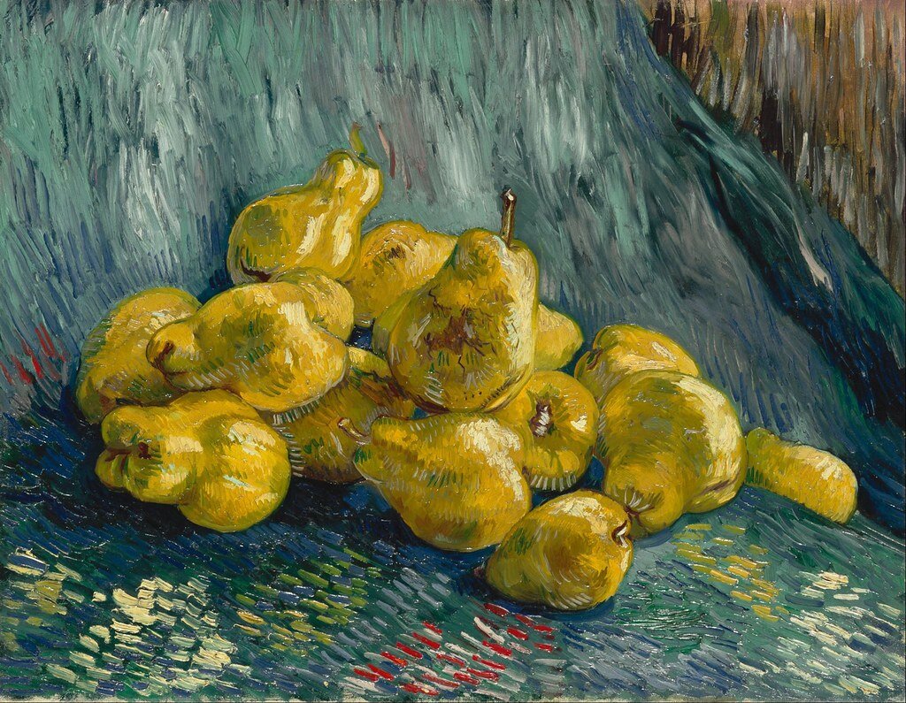 1887-1888, зима / Vincent van Gogh. Still Life with Quince Pears. Winter 1887-1888. Oil on canvas, 46 x 59.5 cm. Galerie Neue Meister, Dresden