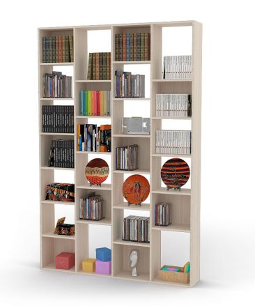 Вот например, что нашел в интернете, за 7000 рублей.  Но он не во всю стену коридора, угловатый, а не со скосом, не до самого потолка, ширина и высота полок не та, и я совсем не уверен, что выдержит вес ребенка ползущего на верхнюю полку за книгой...