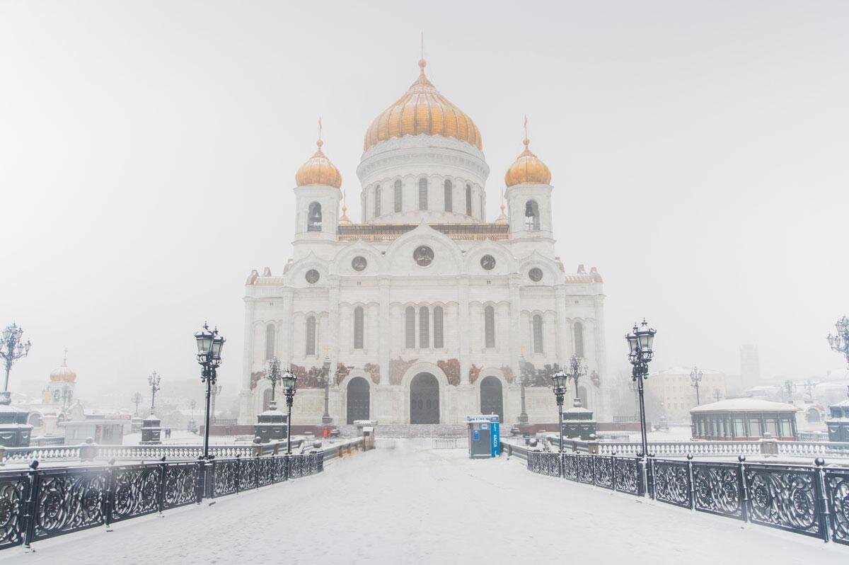 Москва храм христа спасителя зимой