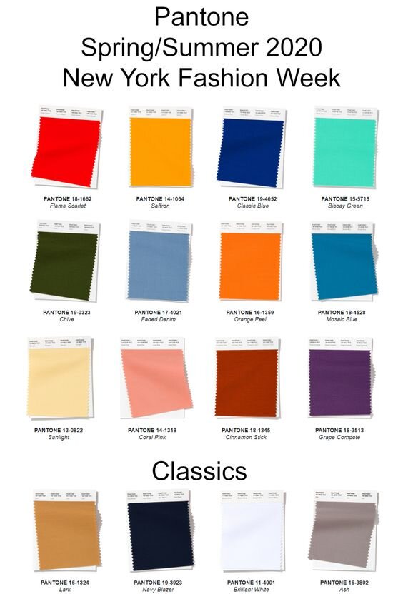Pantone весна-лето 2020