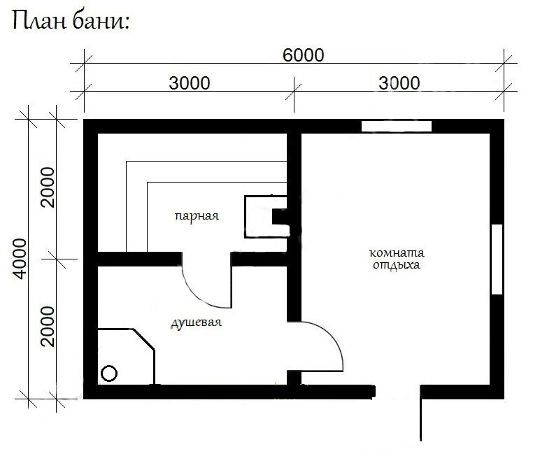 Печь в бане план