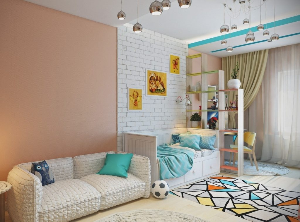 Дизайн спальни и детской в одной комнате