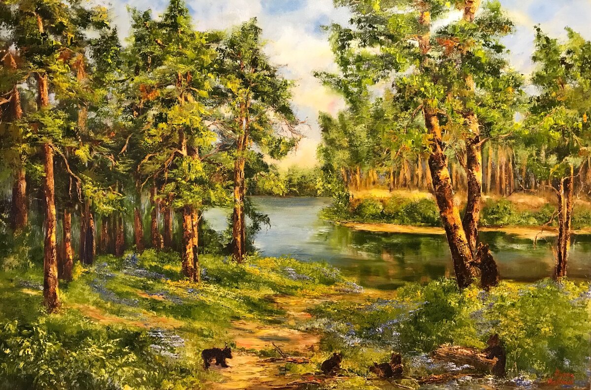 "Тропинка к озеру" (80/120 см, холст/масло, 2019 г.)  - Художник Диана Маливани