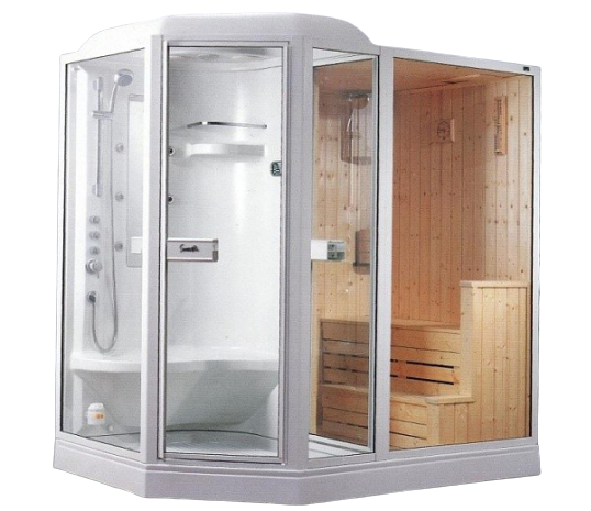 Угловая душевая кабина позволяет экономить пространство