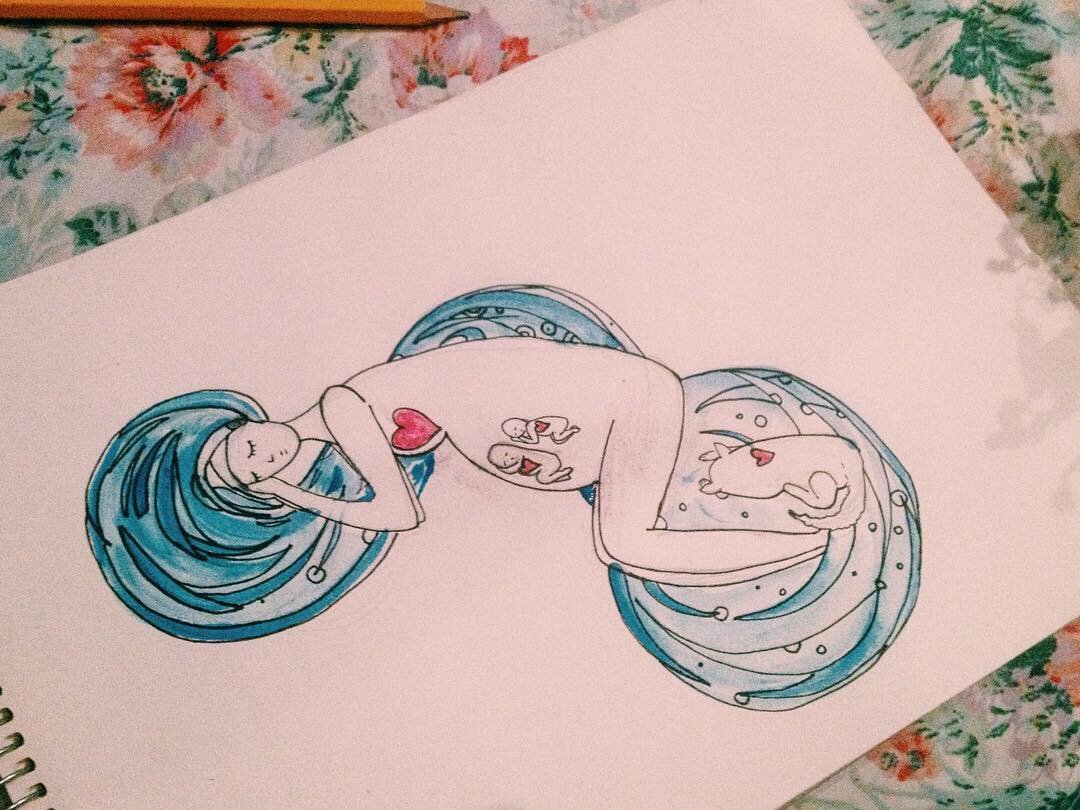 Кстати, во время беременности часто рисовала 