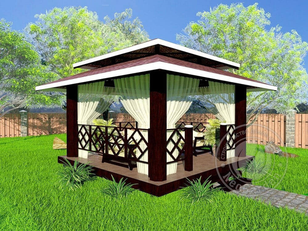 Каркасная беседка " София" открытого типа
