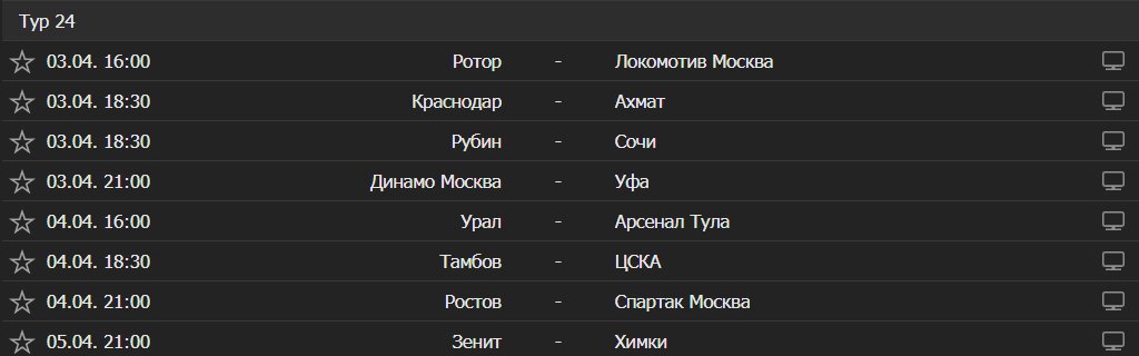Предстоящие поединки