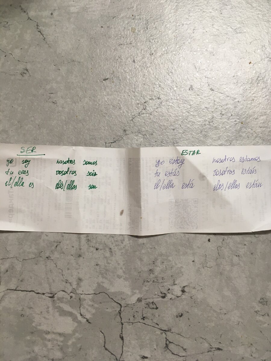 08.04.2021. Спряжение глаголов отложилось в голове. Неплохо, правда, ошибся с ударением у глагола estar для 2 лица во множественном числе.