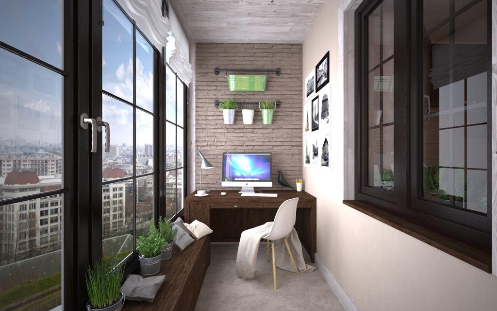 Панорамные окна от пола до потолка на балконе