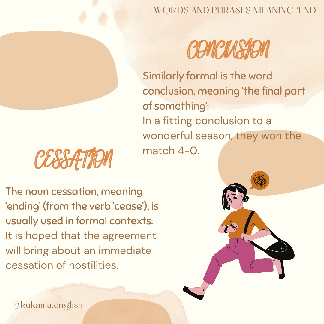 WORDS AND PHRASES MEANING ‘END’ кукама.инглиш Дзен