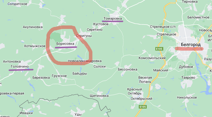 Район боевых действий, описанных в статье. Рисунок Автора