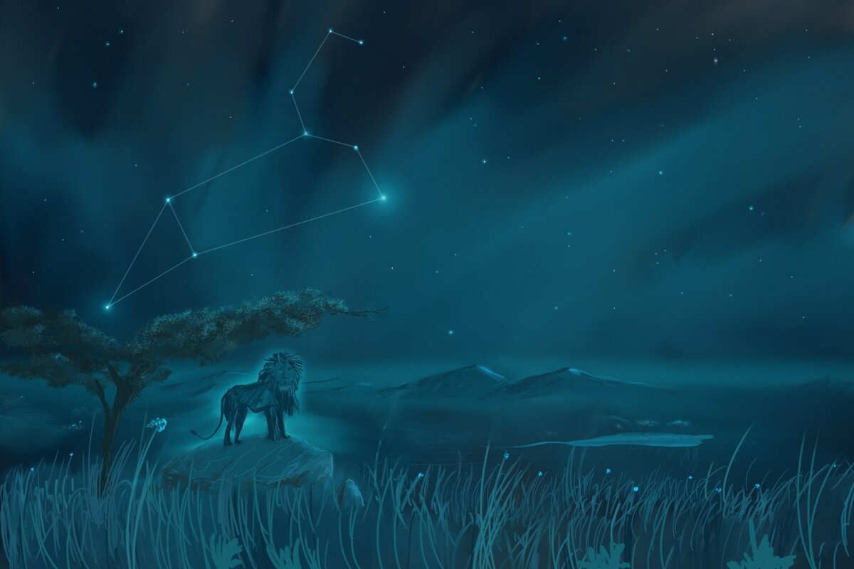 Leo Constellation Painting (Zodiac Set) by Ahmad Alromeadheen