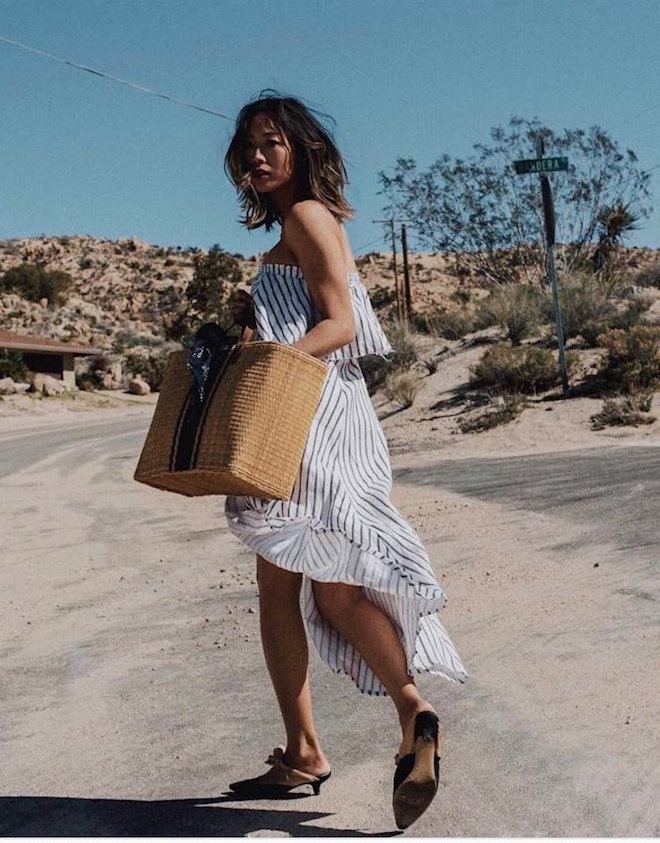 Расслабленный образ с корзиной для пляжа XXL