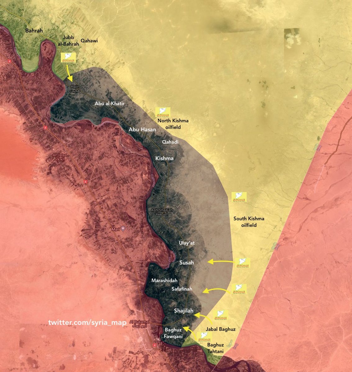 Боевики ИГ отразили атаку SDF на районы Аль-Сусса (Al-Soussa) и Аль-Багуз (Al-Baghouz) в восточной части провинции.  Несколько бойцов SDF были убиты. 