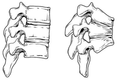 Уменьшение высоты тел позвонков вследствие компрессионных переломов (рисунок с сайта sciencedebate2008.com)