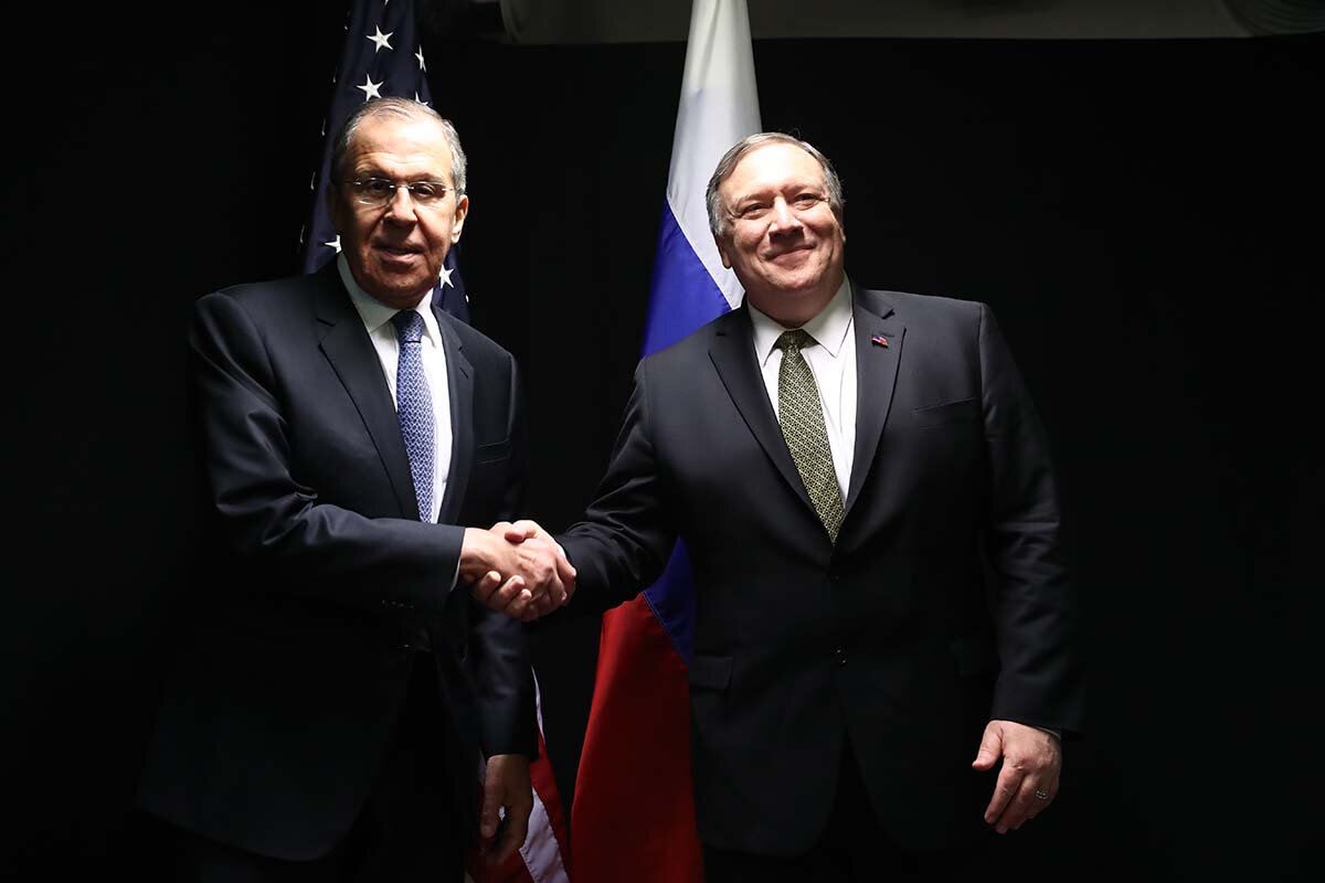 Сергей Лавров и Майк Помпео в Рованиеми 6 мая 2019 года. http://www.mid.ru/ru/foreign_policy/news/-/asset_publisher/cKNonkJE02Bw/content/id/3635921