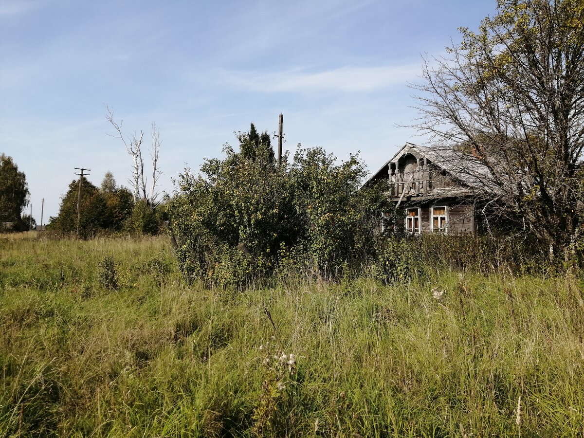 Вид на один из старых, безлюдных домов. 