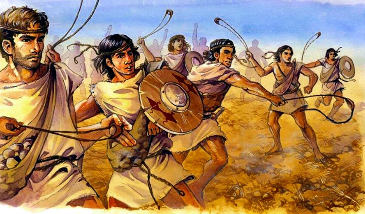 Балеарские пращники в атаке