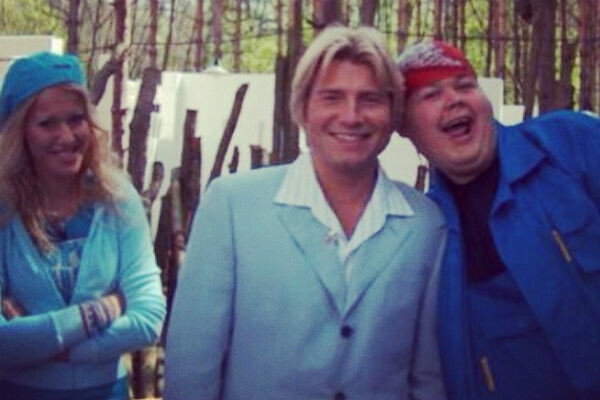 Евгений с Николаем Басковым и Ксенией Собчак