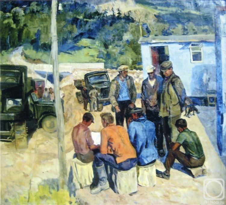 Клюжин Геннадий. Строительство дороги на Лаго-Наки. https://artnow.ru/ru/gallery/3/42997/picture/0/907459.html?sen=31