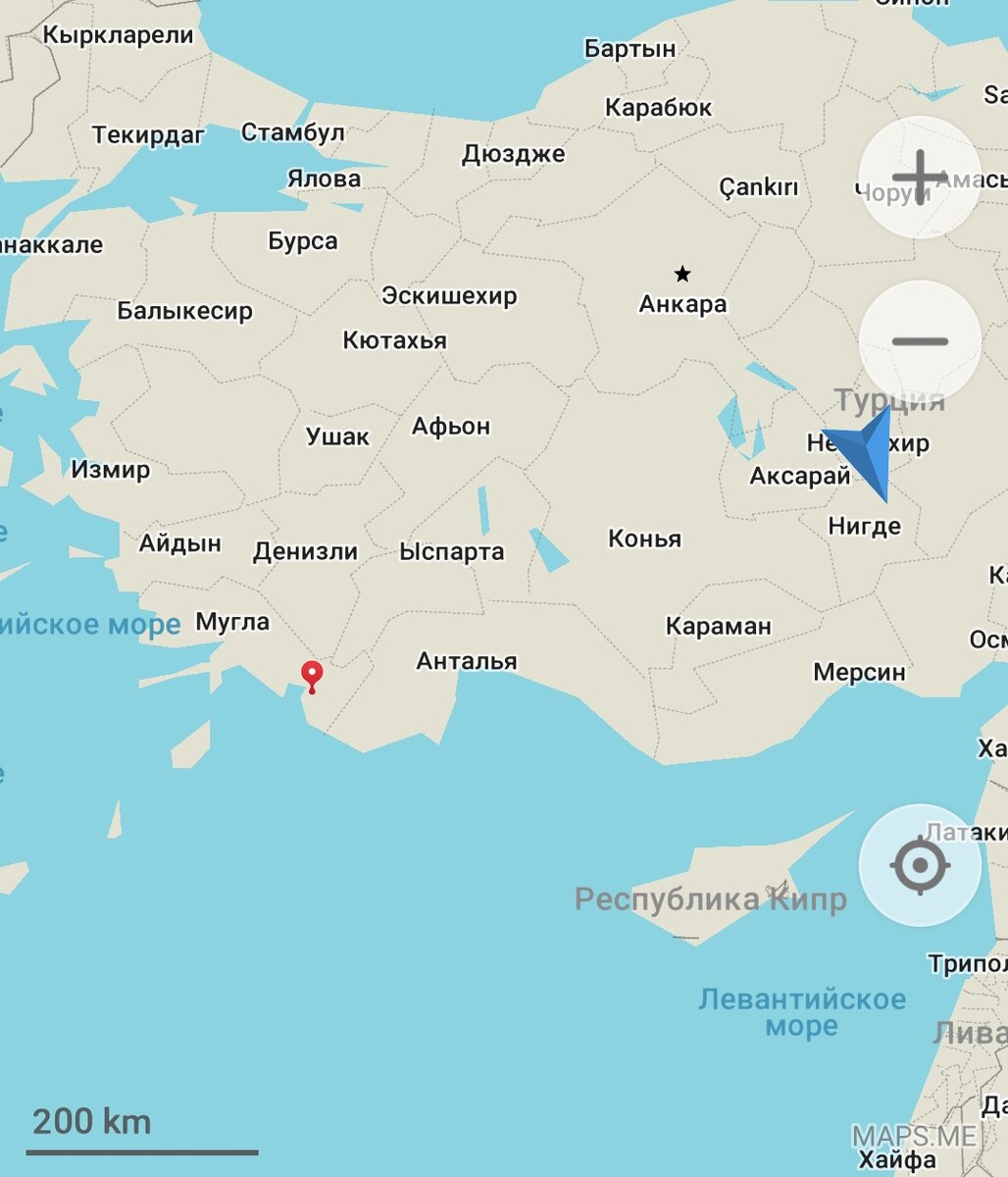 Карта турции каппадокия на карте