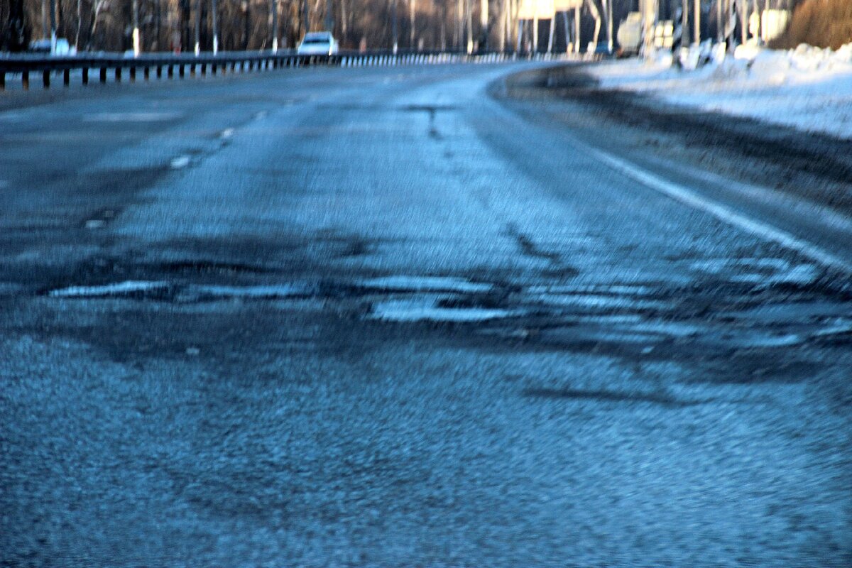 М10 у села Медное в феврале 2018 года
