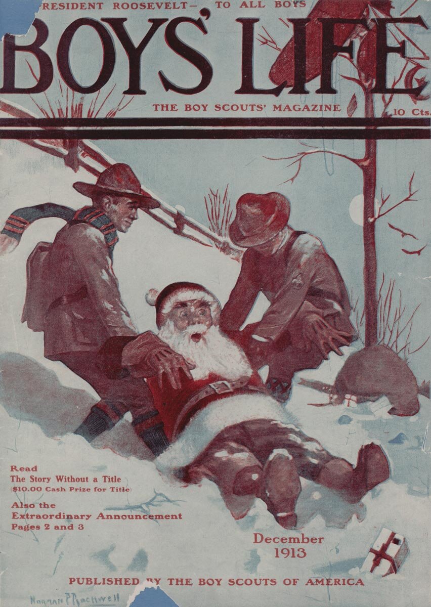 Норман Роквелл «Санта Клаус и скауты», 1913 год