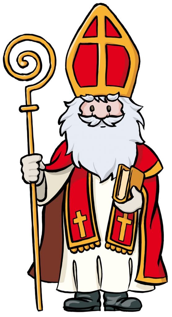 Добрый старик Nikolaus ходит по домам и одаривает детей, которые хорошо себя вели, орехами и конфетами