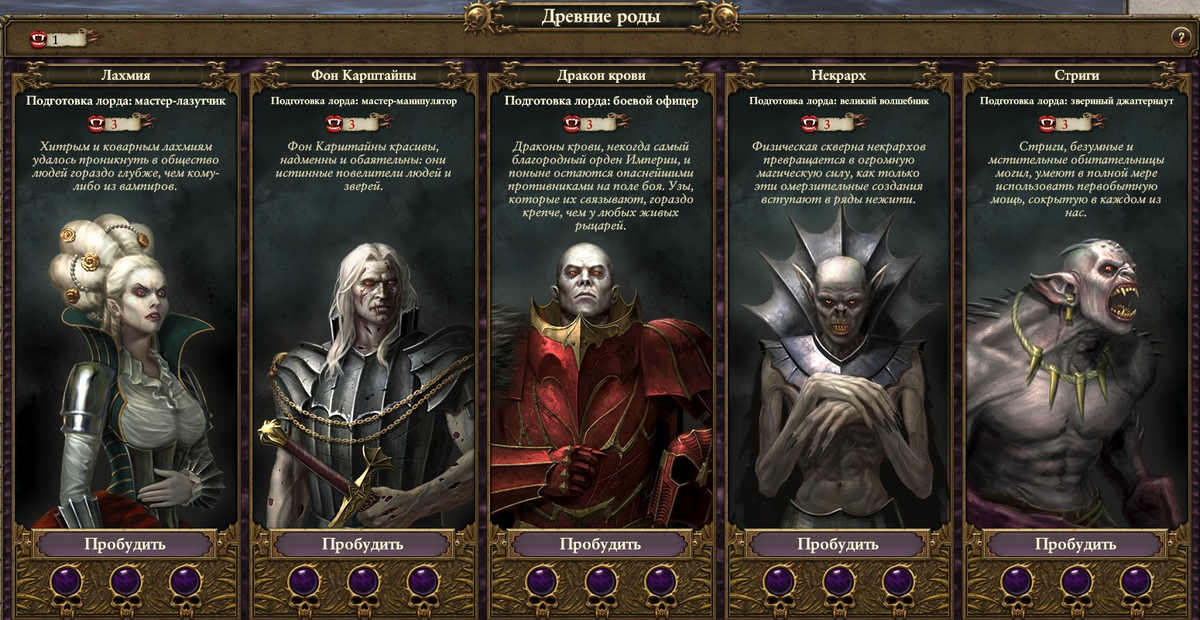 Виды древних родов