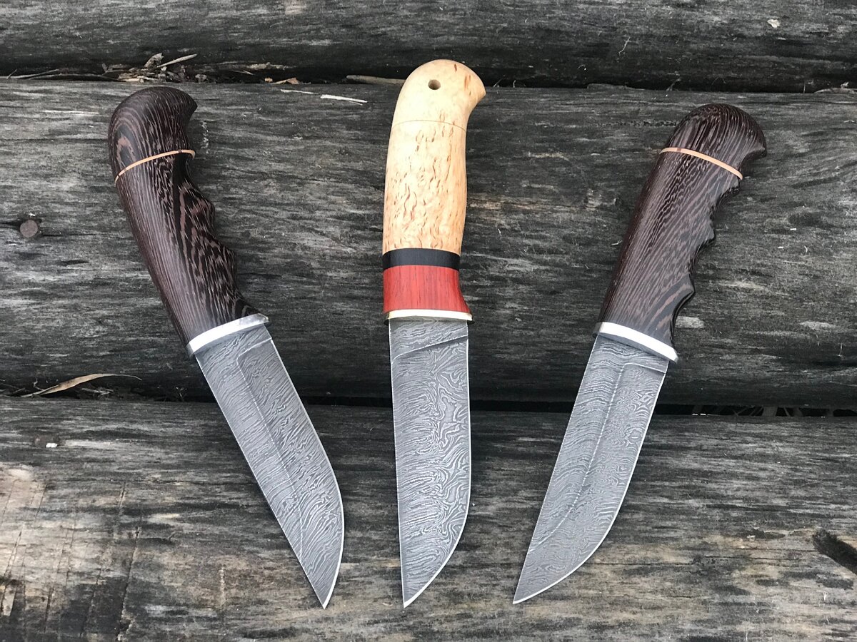 Ножи "Егерь" сталь дамаск