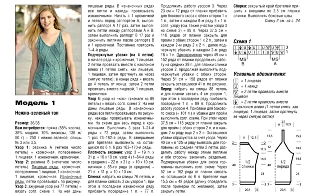 Схема для ажурного топа спицами. Майка на бретельках спицами схемы и описание. Схема вязания майки спицами для женщин. Схемы вязания спицами летних топов.