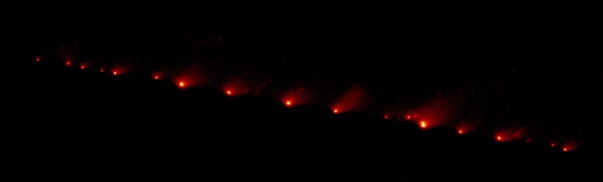 Обломки кометы Шумейкеров-Леви 9.
