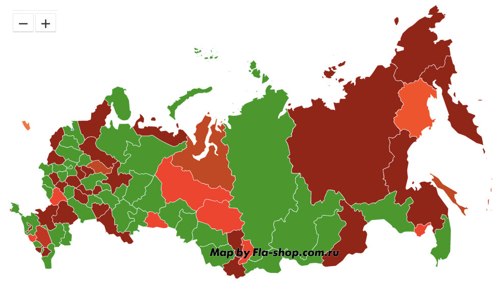 Карта красных зон в россии