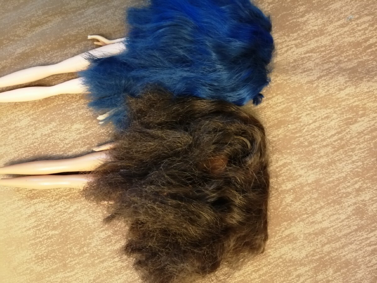 Вот такие волосы были у моих кукол до восстановления