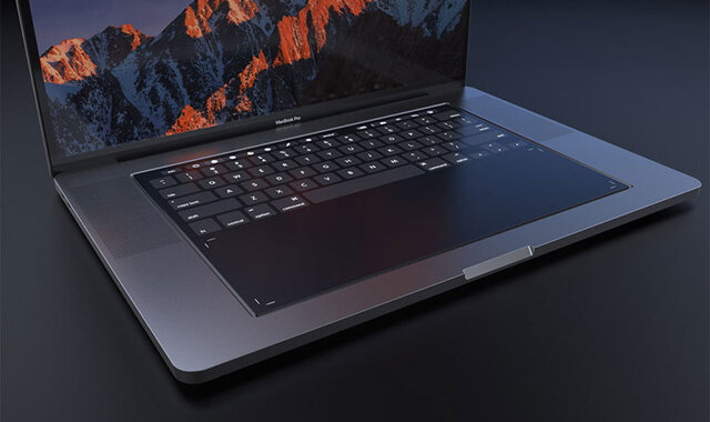 Концепт ноутбука с сенсорной клавиатурой