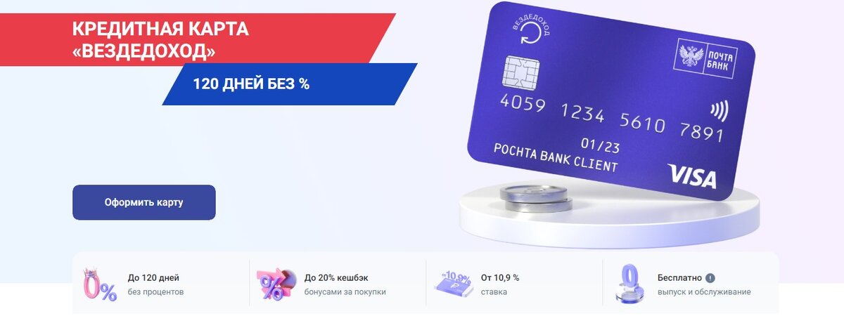 Скриншот сделан на сайте: pochtabank.ru