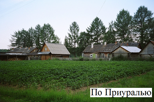 На заднем плане - обычный якшинский дом на две семьи, окруженный хозпостройками