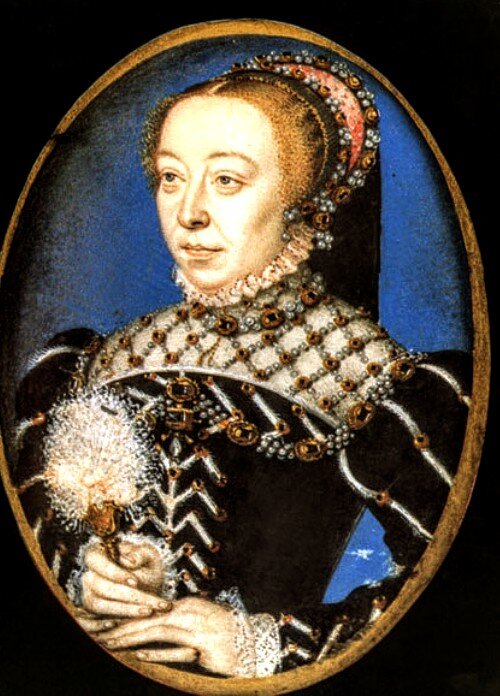 Портрет Е. Медичи. Франсуа Клуэ ок. 1555г.