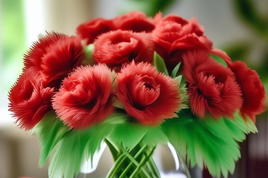 Розы из перьев