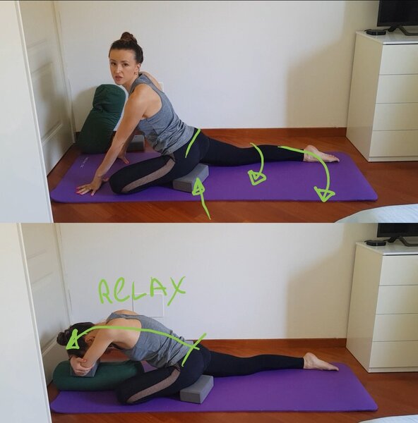 Использование кирпича для поддержки таза