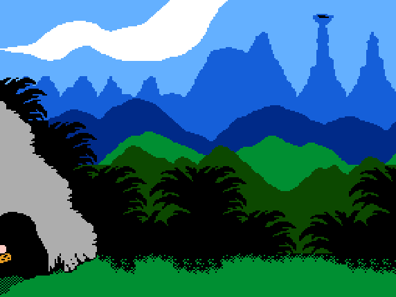 Завязка истории про неандертальца. Кадры из игры «Big Nose the Caveman»