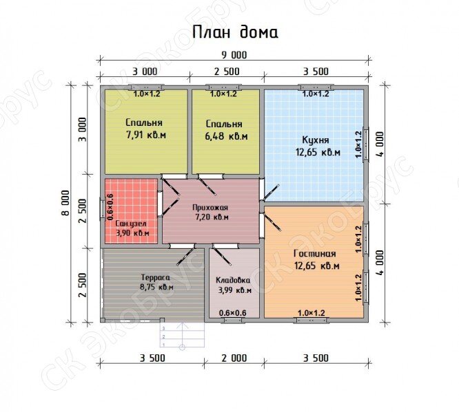 Рисунок 2. Планировка дома Карелия Д-11