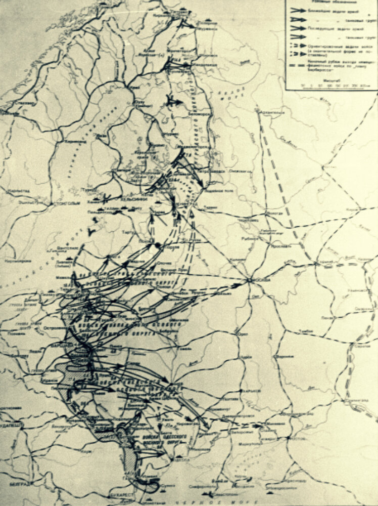 Репродукция карты-схемы плана «Барбаросса», немецко-фашистского плана подготовки военного нападение на СССР.