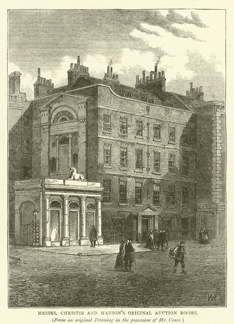 Аукционные залы Christie’s на рубеже XVII-XVIII веков.