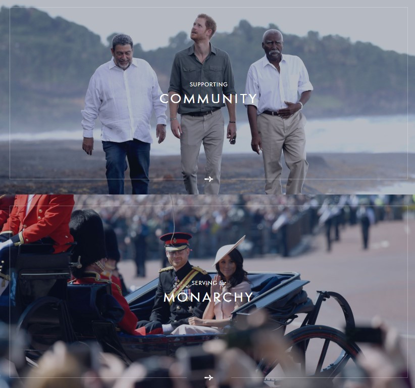 Скрин с интерфейса сайта sussexroyal.com