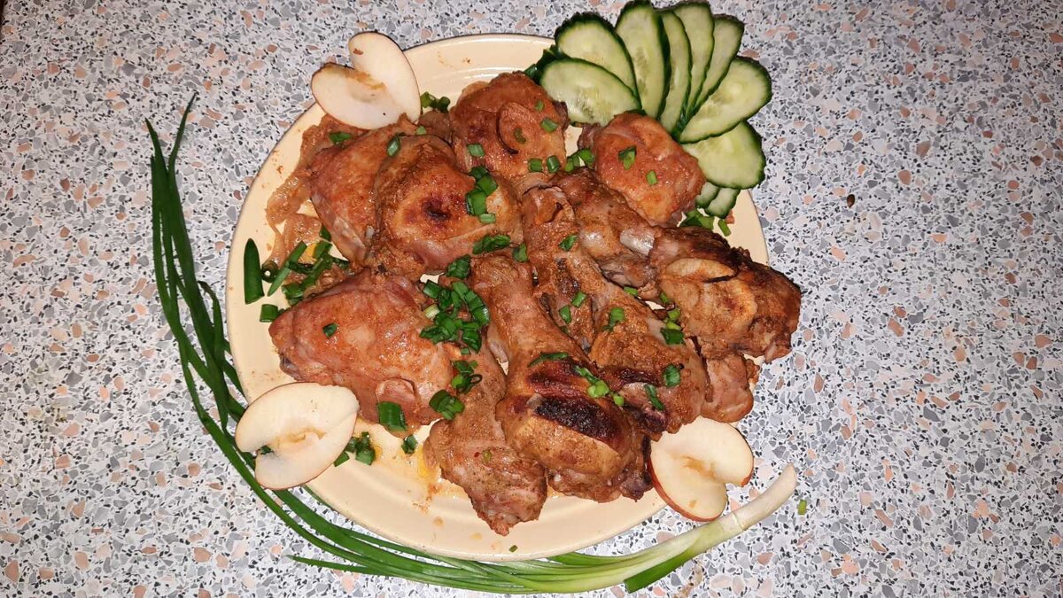 Куриный шашлык.