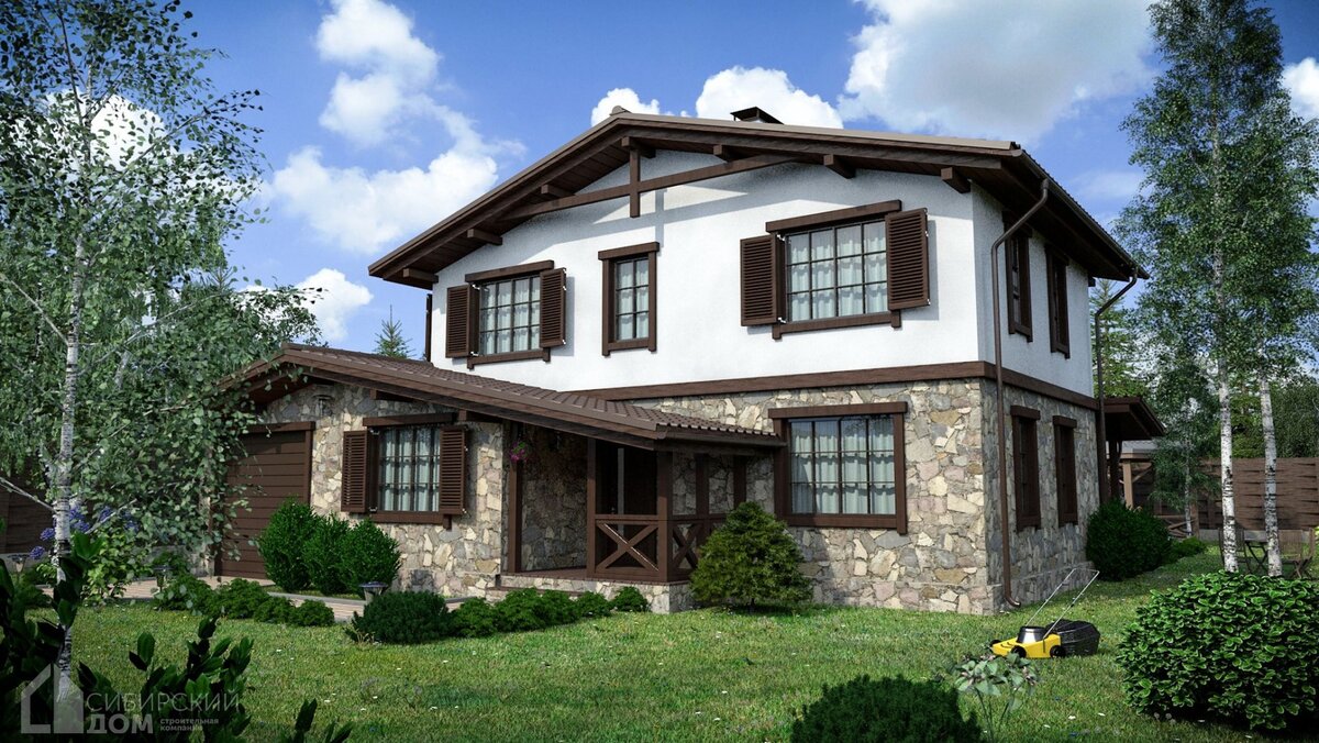 Большой каркасный дом с гаражом