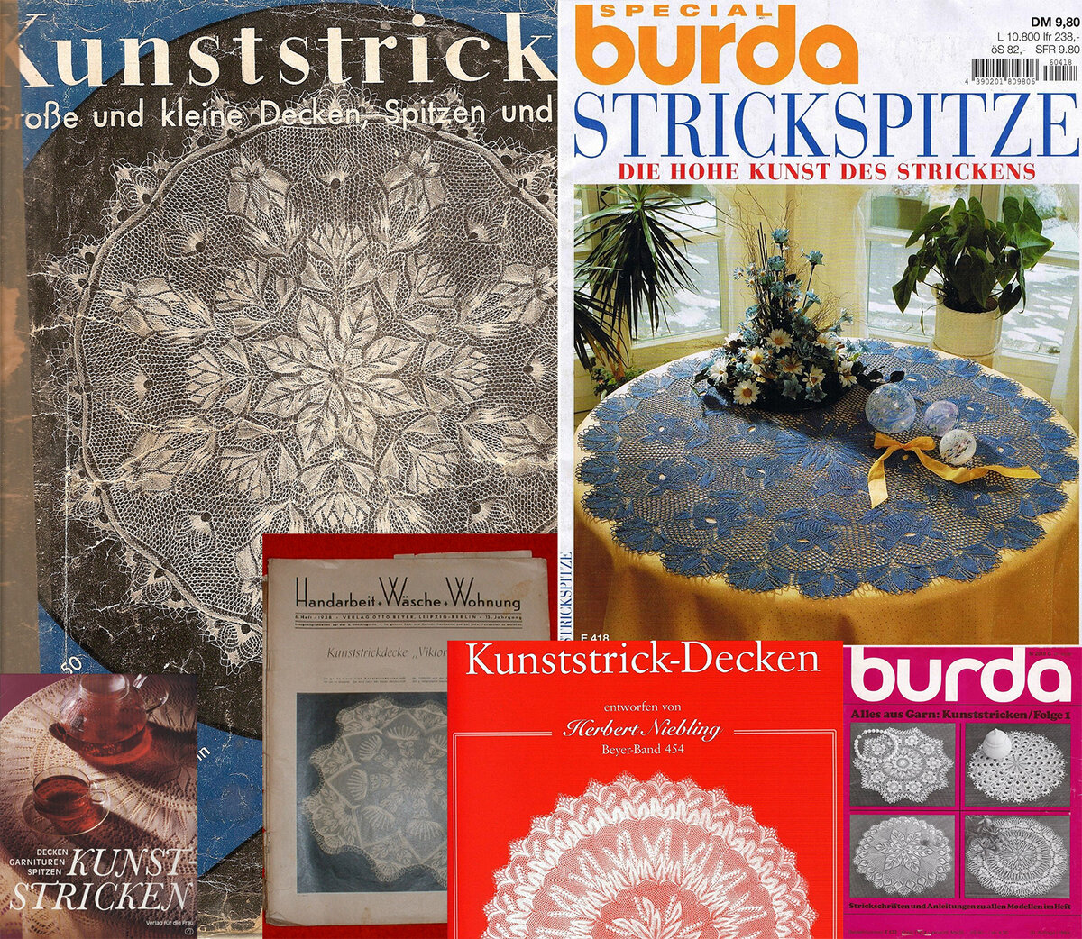 Благодаря этим издательствам мы сегодня имеем возможность не только полюбоваться на прекрасные скатерти и салфетки спицами, но и связать их своими руками.