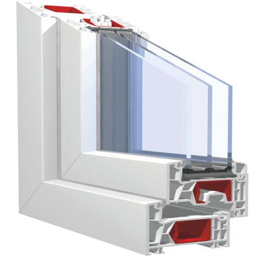 Пятикамерный профиль с двухкамерным стеклопакетом