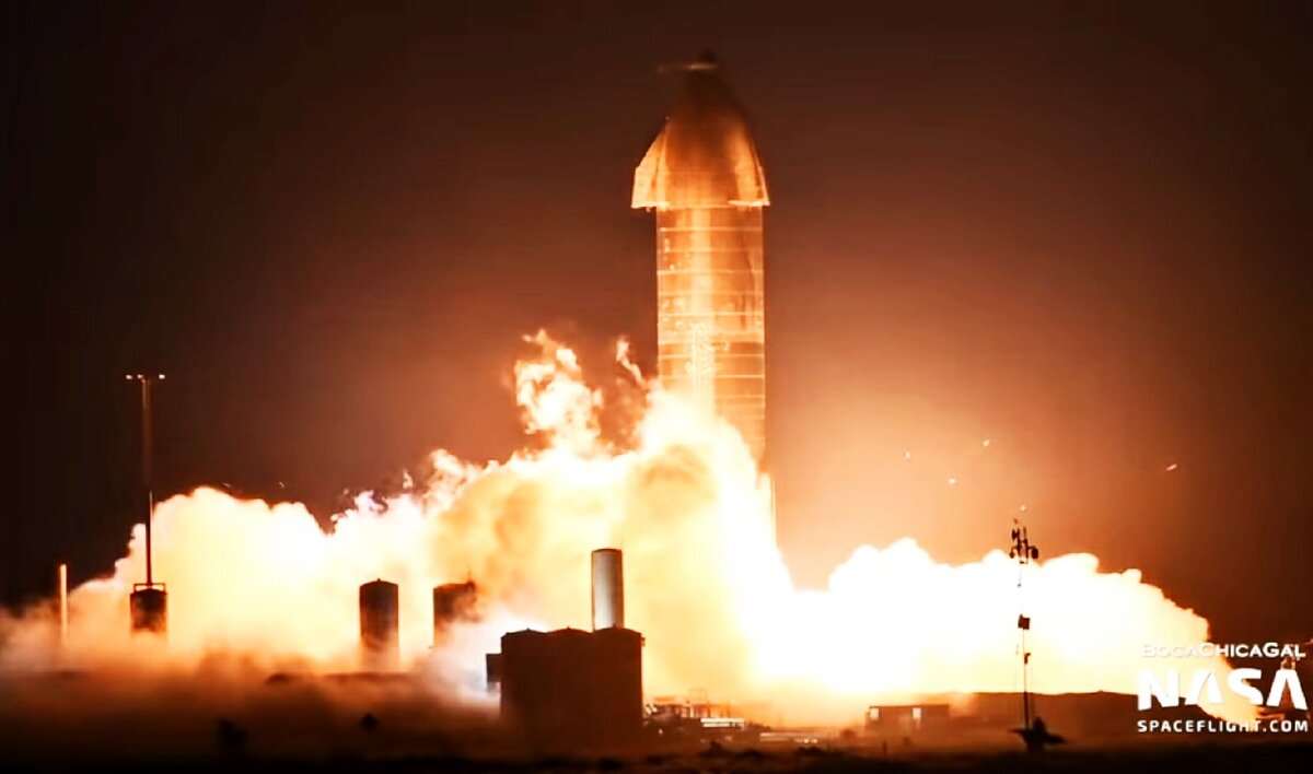 3 огневой тест, кадр из видео NASA SpaceFlight